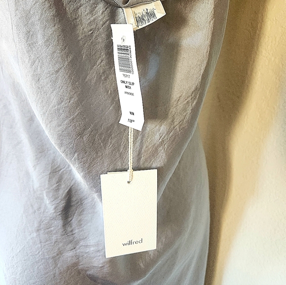 Wilfred Only Slip Satin Midi Dress- Ardoise - Picture 3 of 7